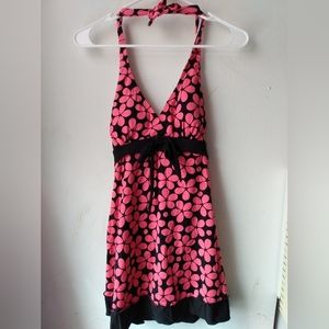 Pink Flower One Piece Bathing Suit